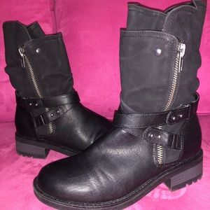 Black calf boots